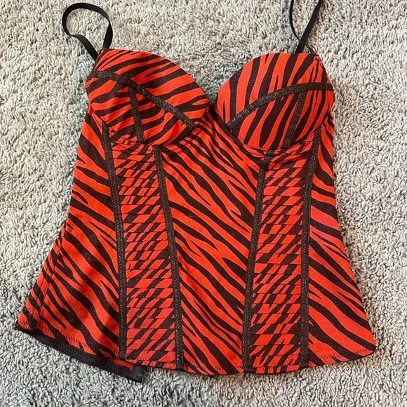 Red and Black Zebra Print Women's Top - Picture 3 of 6